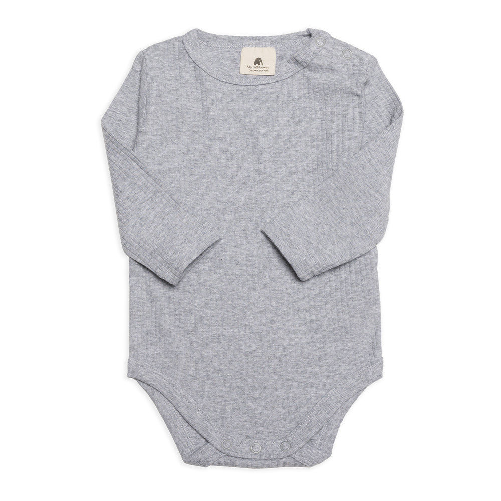 My1 body i rib med knapp - Grey