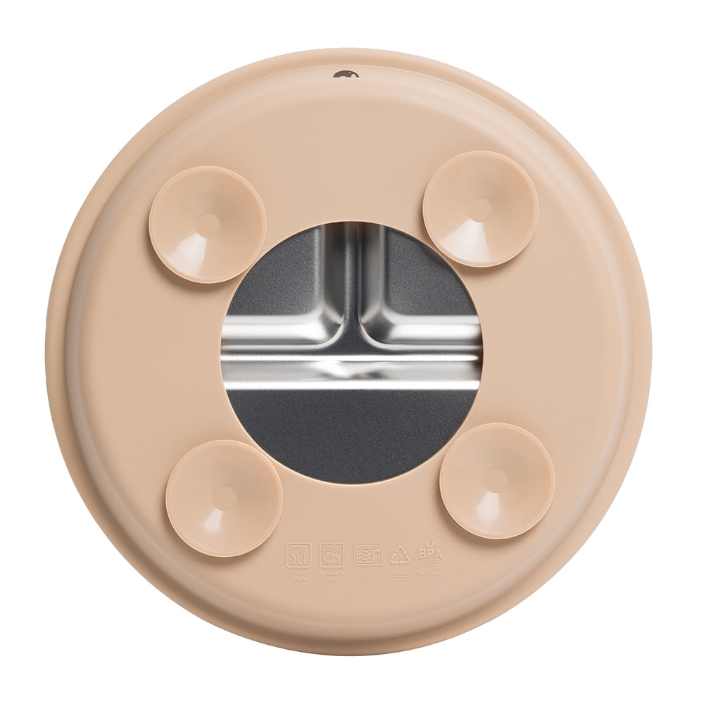 Barnetallerken i rustfritt stål m/ silikonkant - Nordisk sand KOMMER 27/3