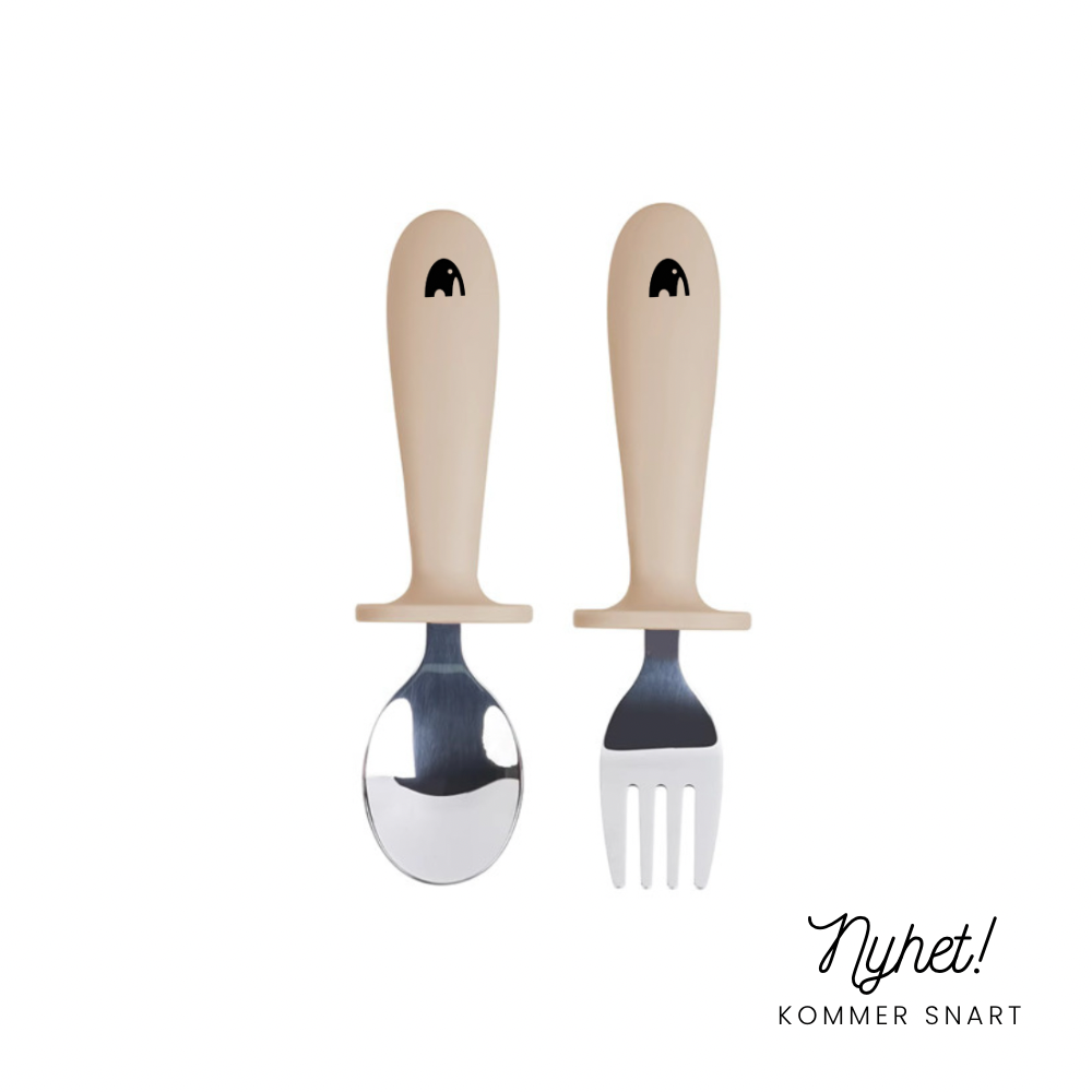 Barnebestikk 2pck gaffel&skje - Nordisk sand KOMMER 27/3